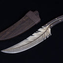 3633 Professional Chef Knife-Hand-Forged High Carbon Steel Boning Knife,Sharp Feather Blade,with Wooden Handle & Sheath
