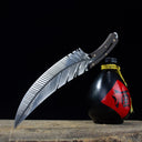 3633 Professional Chef Knife-Hand-Forged High Carbon Steel Boning Knife,Sharp Feather Blade,with Wooden Handle & Sheath