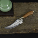 3186 Professional Chef Knife-Hand-Forged High Carbon Steel Boning Knife,Sharp Feather Blade,with Wooden Handle & Sheath