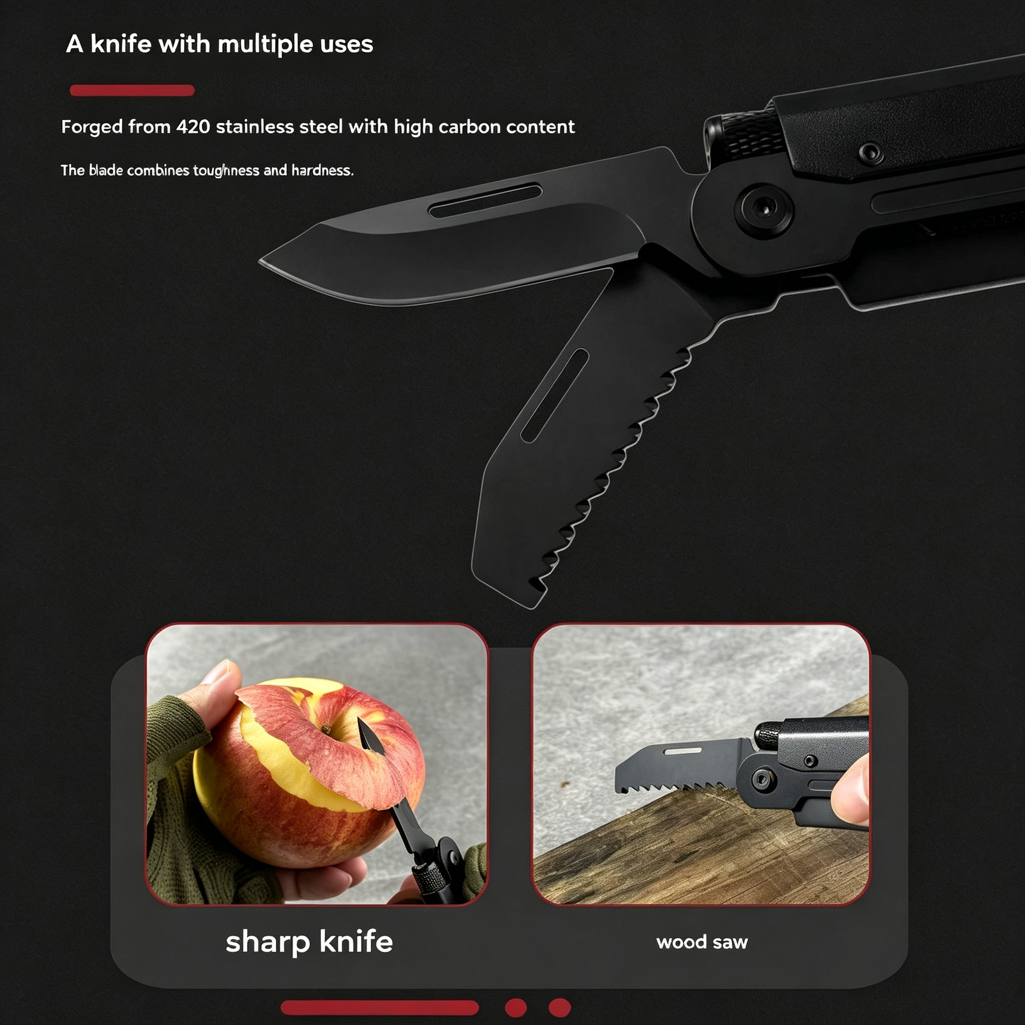 Portable Multifunctional Carabiner | Industrial EDC Mechanical Folding Outdoor Use Tool