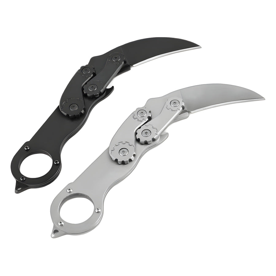 Mechanical Folding Karambit Knife – 3Cr Steel, 5.5cm Claw Blade, 19cm EDC with Bottle Opener