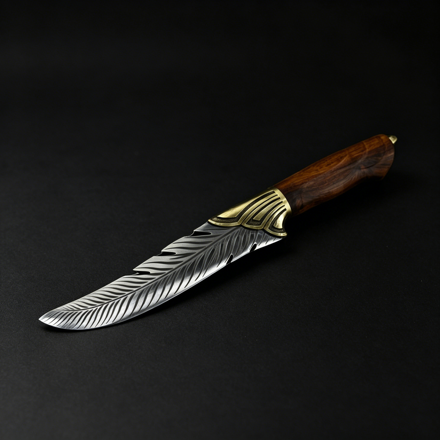 Professional chef knife 33cm with 16.5cm high carbon steel blade, rosewood handle, perfect for precise slicing, meat and bone cutting, with protective sheath.
