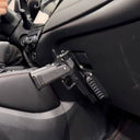 Quick draw magnetic pistol holster for secure and fast handgun access.